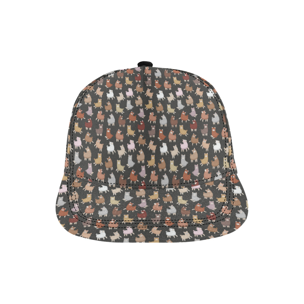 Alpaca Cute Design Themed Print Snapback Cap