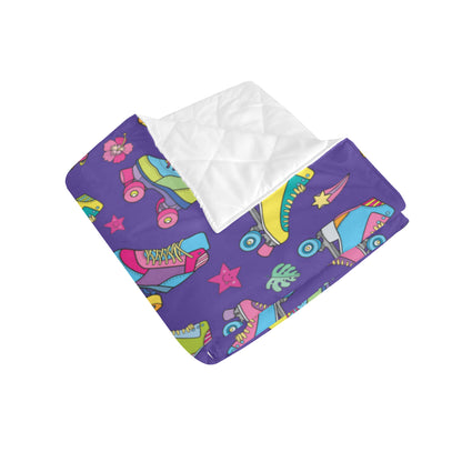 Roller skate Colorful Pattern Print Design A05 Premium Quilt
