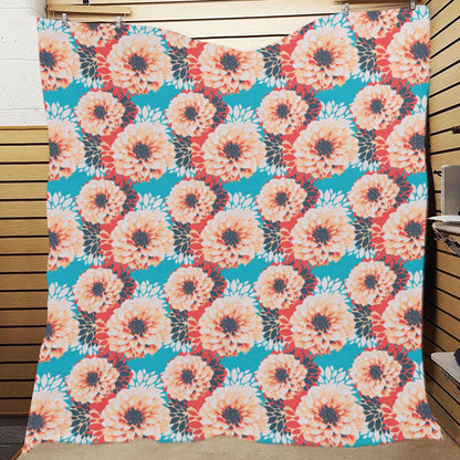 Dahlia Pattern Print Design DH05 Premium Quilt