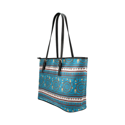 Dream catcher aztec Leather Tote Bag