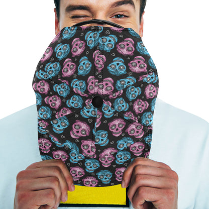 Day of the Dead Skull Print Pattern Snapback Cap