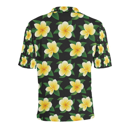 Plumeria Pattern Print Design A03 Men Polo Shirt