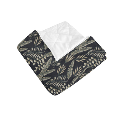 Banana Leaf Pattern Print Design 07 Premium Quilt