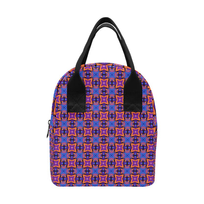 kaleidoscope Purple Orange Print Design Insulated Lunch Bag