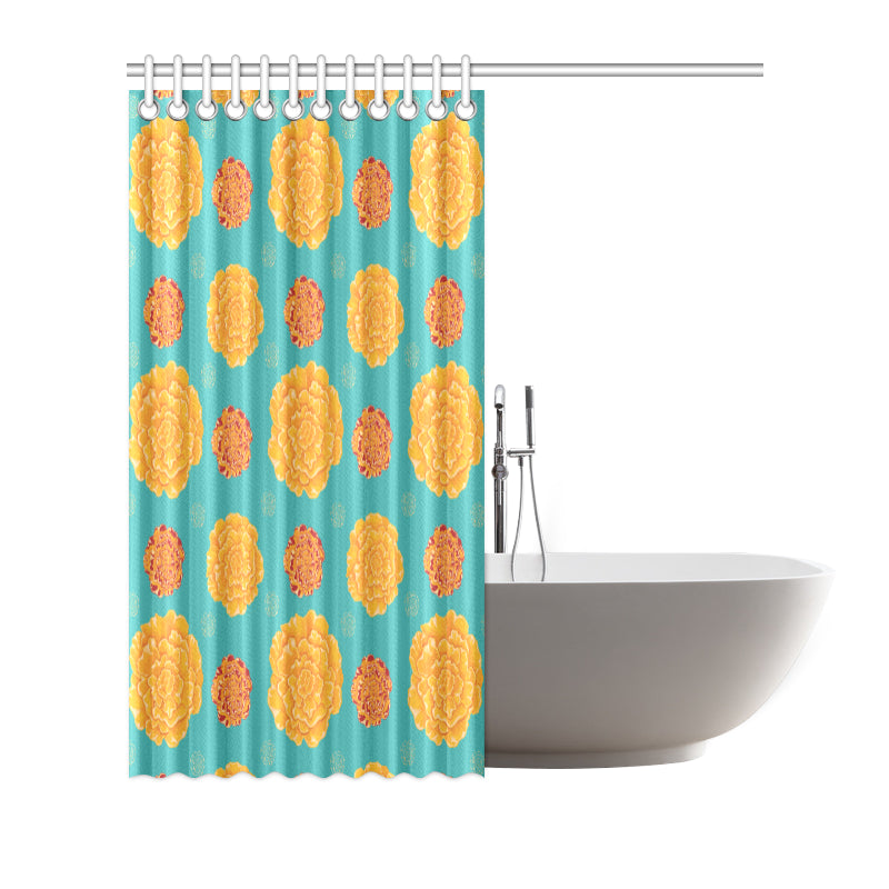 Marigold Pattern Print Design 02 Shower Curtain