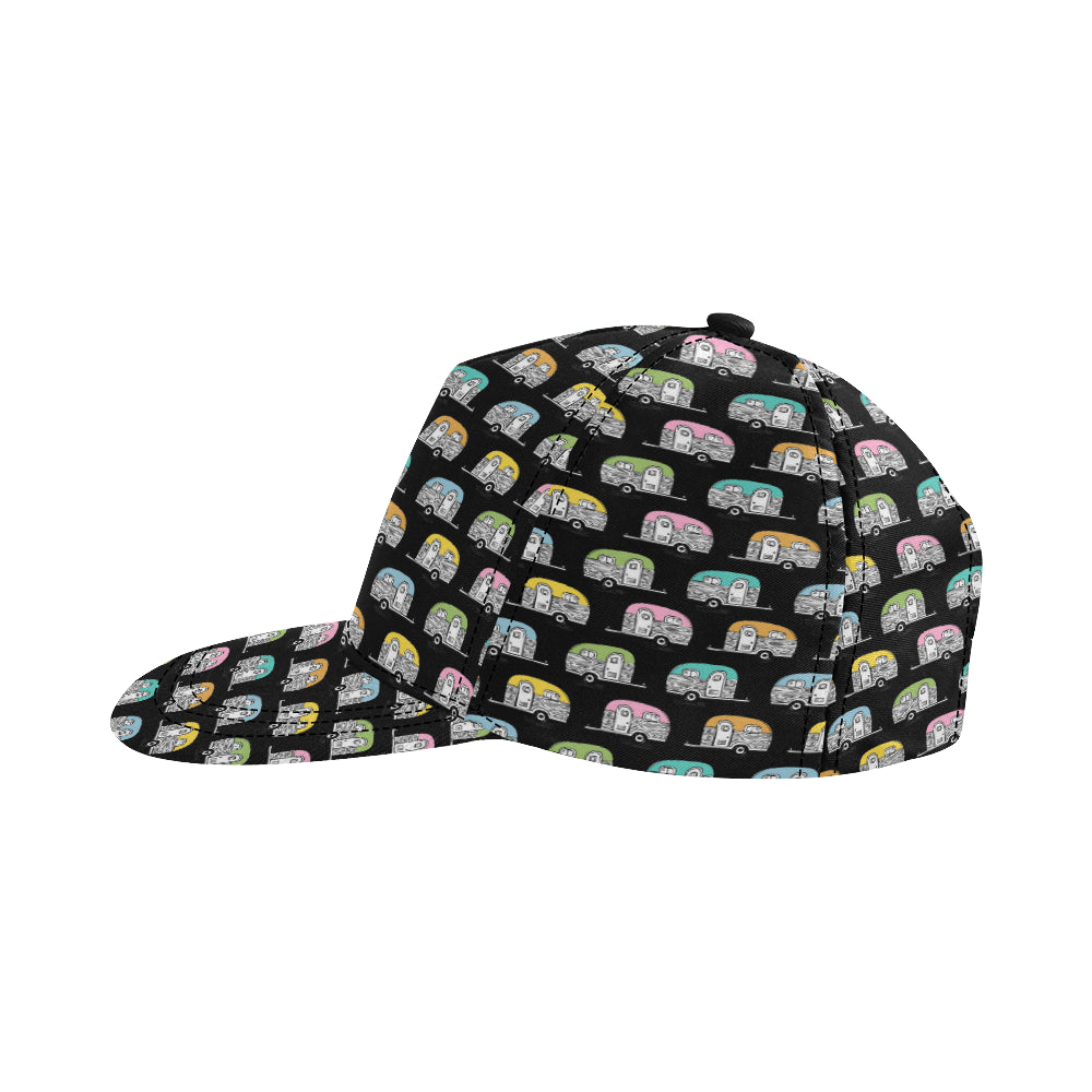 Camper Pattern Camping Themed No 2 Print Snapback Cap