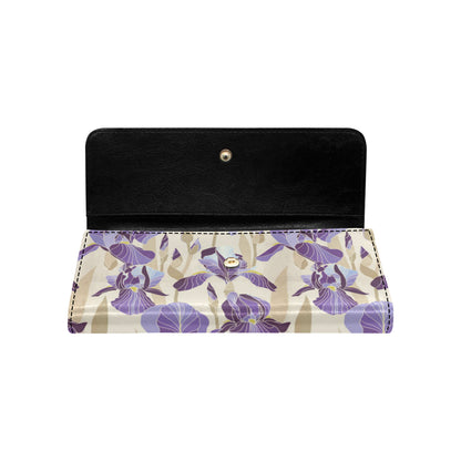 Iris Pattern Print Design IR02 Women's Trifold Wallet