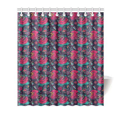 Old School Tattoo Print Shower Curtain