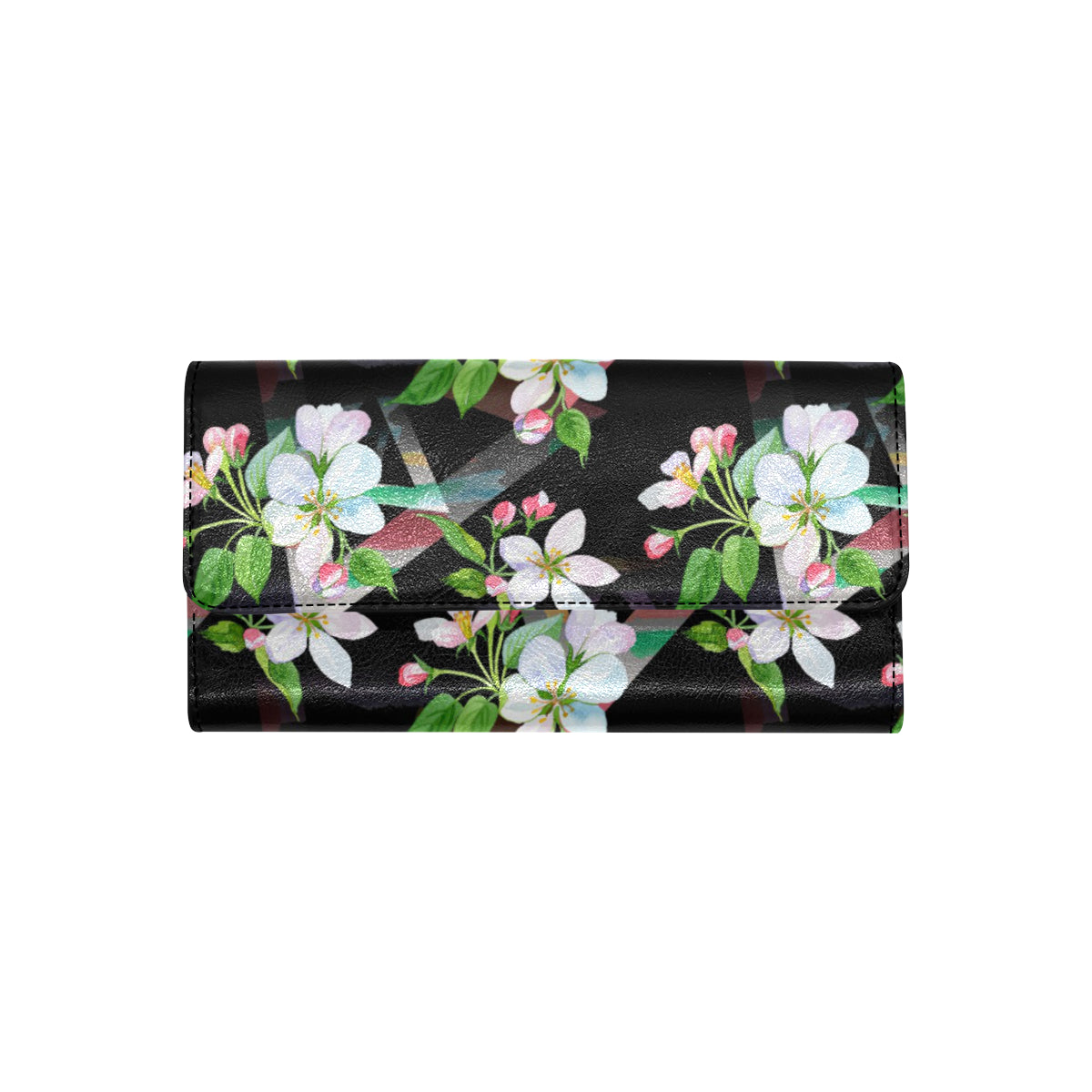 Apple blossom Pattern Print Design AB07 Women's Trifold Wallet