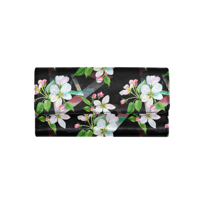 Apple blossom Pattern Print Design AB07 Women's Trifold Wallet