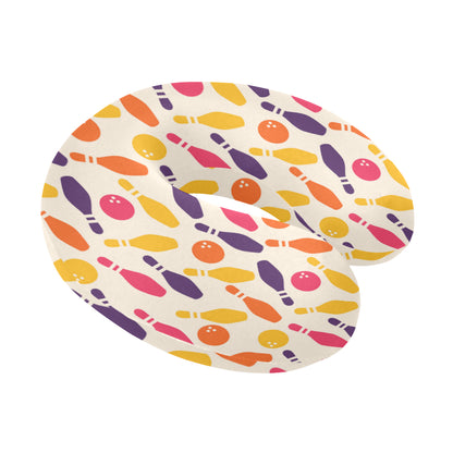 Bowling Pattern Print Design 06 U-Shaped Travel Neck Pillow