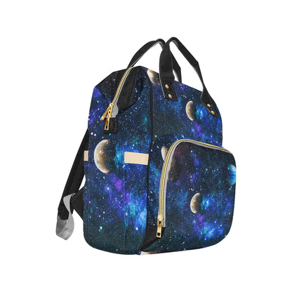 Galaxy Stardust Planet Space Print Diaper Bag Backpack