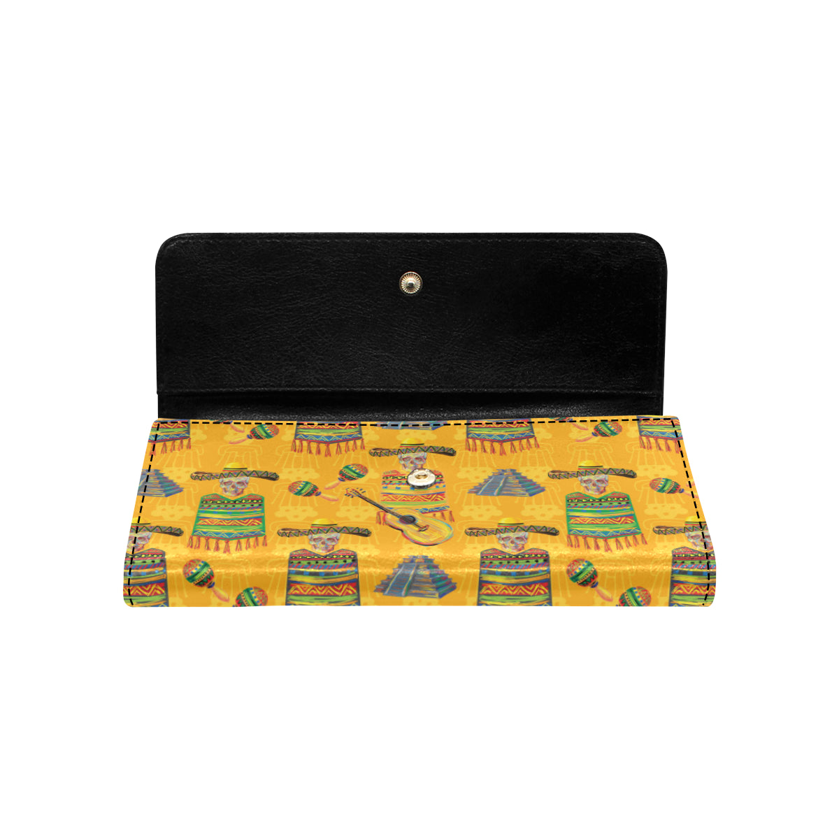 Maracas Mexican Style Pattern Print Design 02 Women's Trifold Wallet