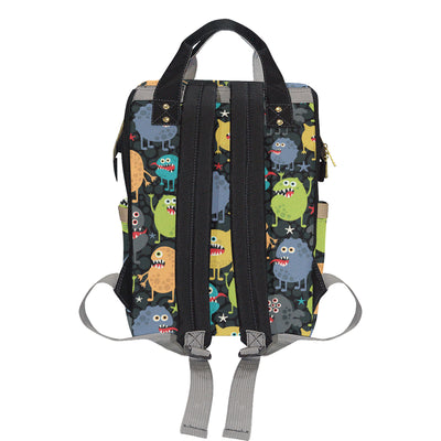 Monster Pattern Print Design 01 Diaper Bag Backpack