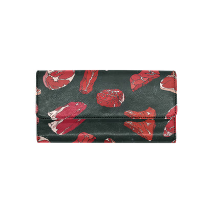 Meat Pattern Print Design 01 Women's Trifold Wallet