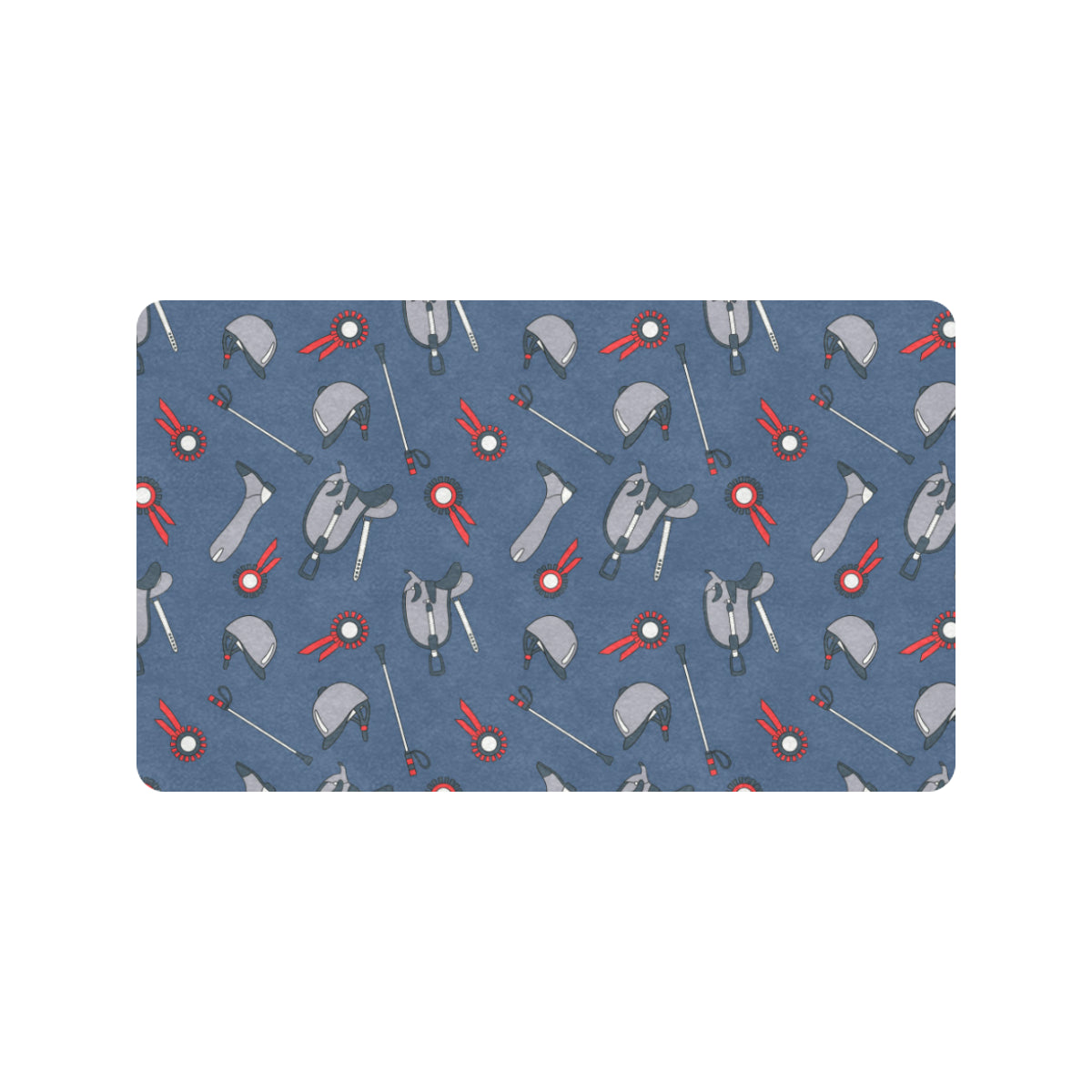 Equestrian Equipment Background Rubber Doormat