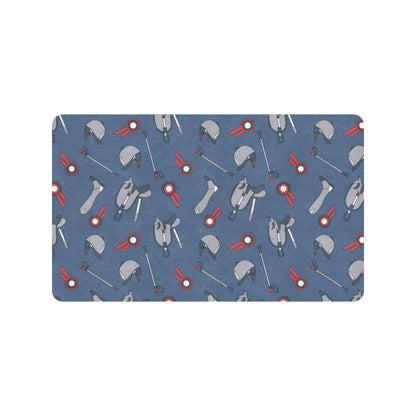 Equestrian Equipment Background Rubber Doormat