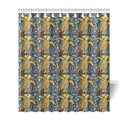 Sea Turtle Pattern Print Design T03 Shower Curtain