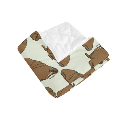 Walrus Pattern Print Design 03 Premium Quilt