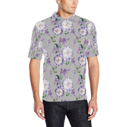 Lilac Pattern Print Design LI07 Men Polo Shirt