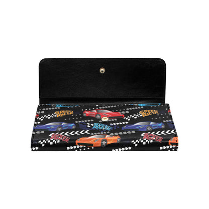 Racing Pattern Print Design A05 Women's Trifold Wallet
