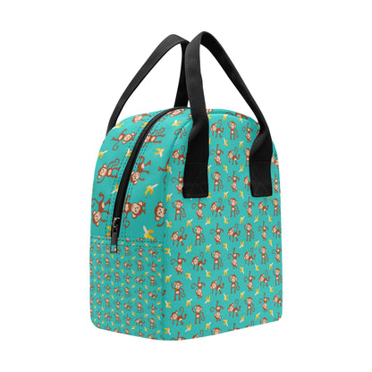 Monkey Banana Design Themed Print Insulated Lunch Bag