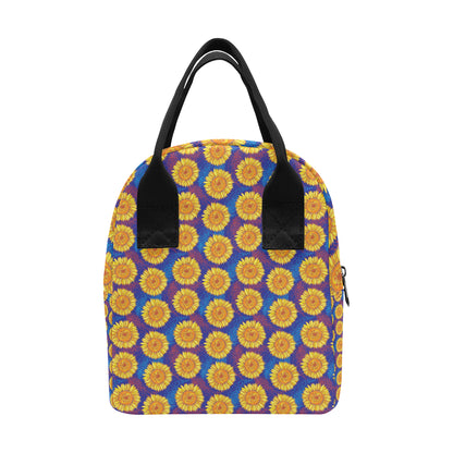 Sunflower Hand Drawn Style Print Insulated Lunch Bag