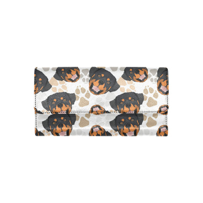 Rottweiler Pattern Print Design A03 Women's Trifold Wallet