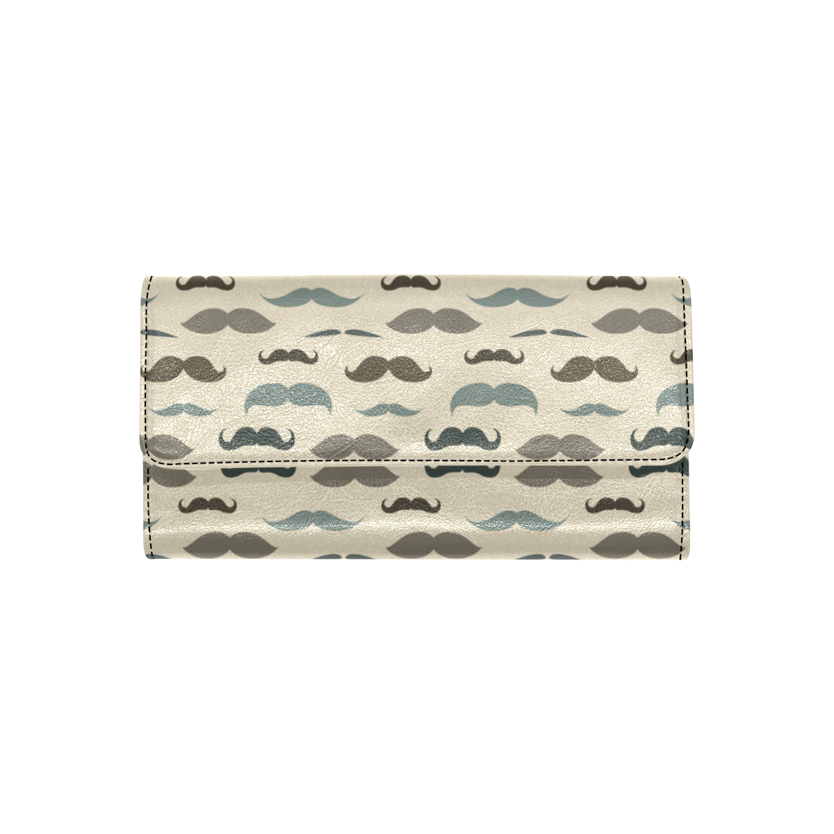 Mustache Pattern Print Design A01 Women's Trifold Wallet