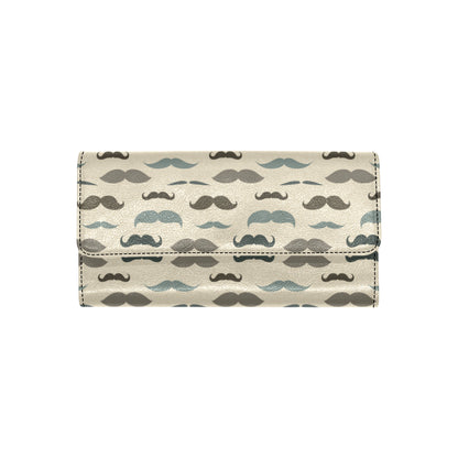 Mustache Pattern Print Design A01 Women's Trifold Wallet