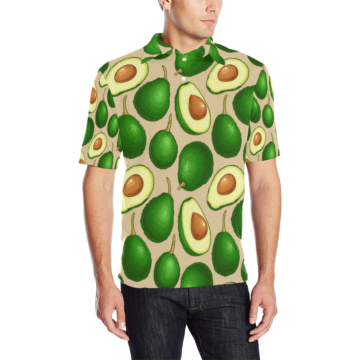 Avocado Pattern Print Design AC010 Men Polo Shirt