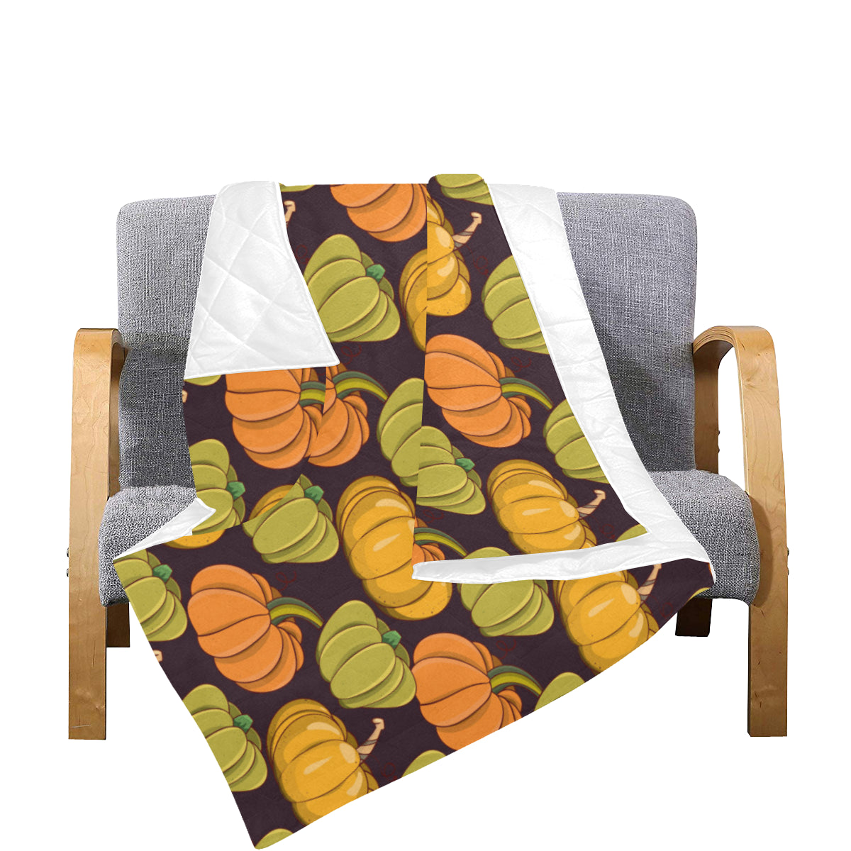 Pumpkin Pattern Print Design A01 Premium Quilt