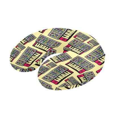 Synthesizer Pattern Print Design 01 U-Shaped Travel Neck Pillow