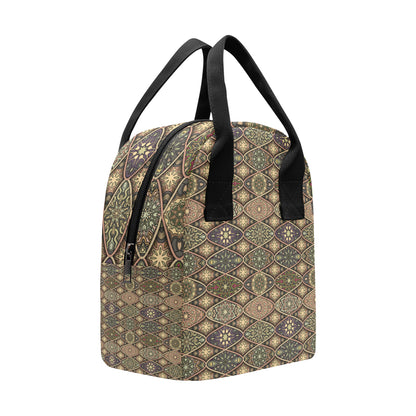 Mandala Motif Themed Design Print Insulated Lunch Bag
