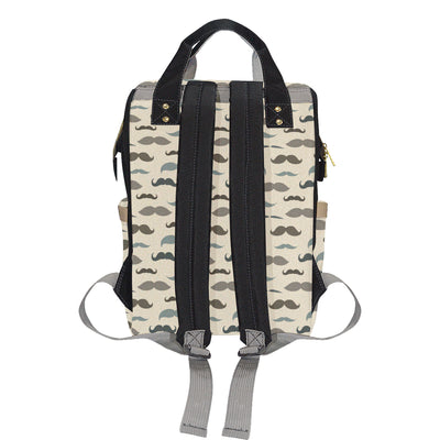 Mustache Pattern Print Design A01 Diaper Bag Backpack