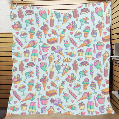 Ice Cream Pattern Print Design IC02 Premium Quilt