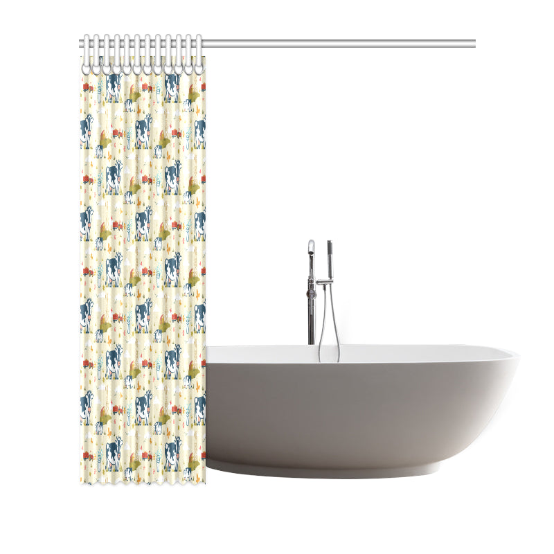 Cow Farm Design Print Shower Curtain