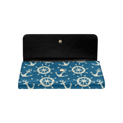 Anchor Pattern Print Design 01 Women's Trifold Wallet