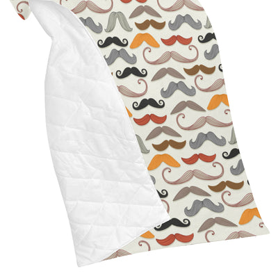 Mustache Pattern Print Design A02 Premium Quilt