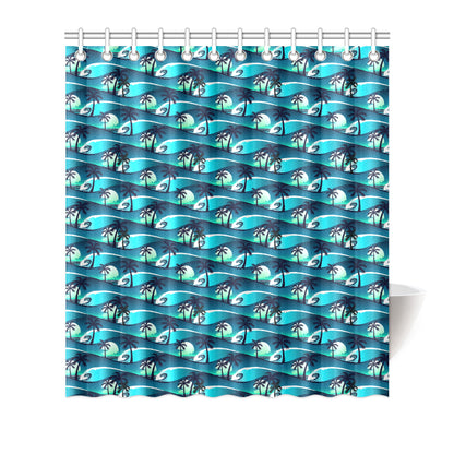 Beach Wave Design Print Shower Curtain