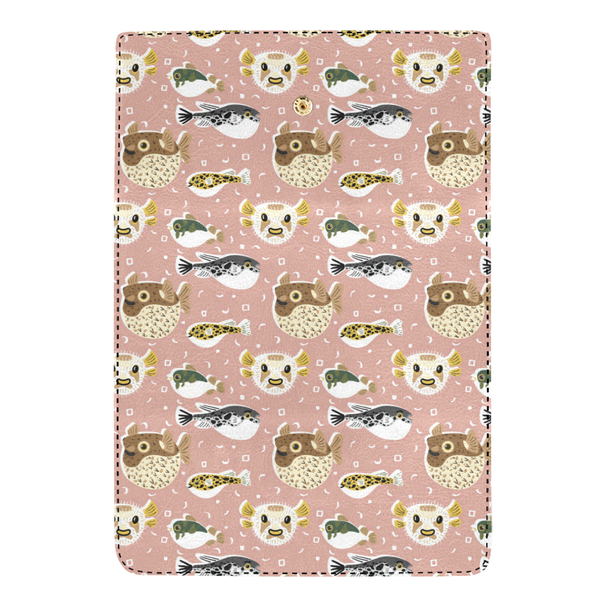 Fugu Cute Pattern Print Design 01 Women's Trifold Wallet