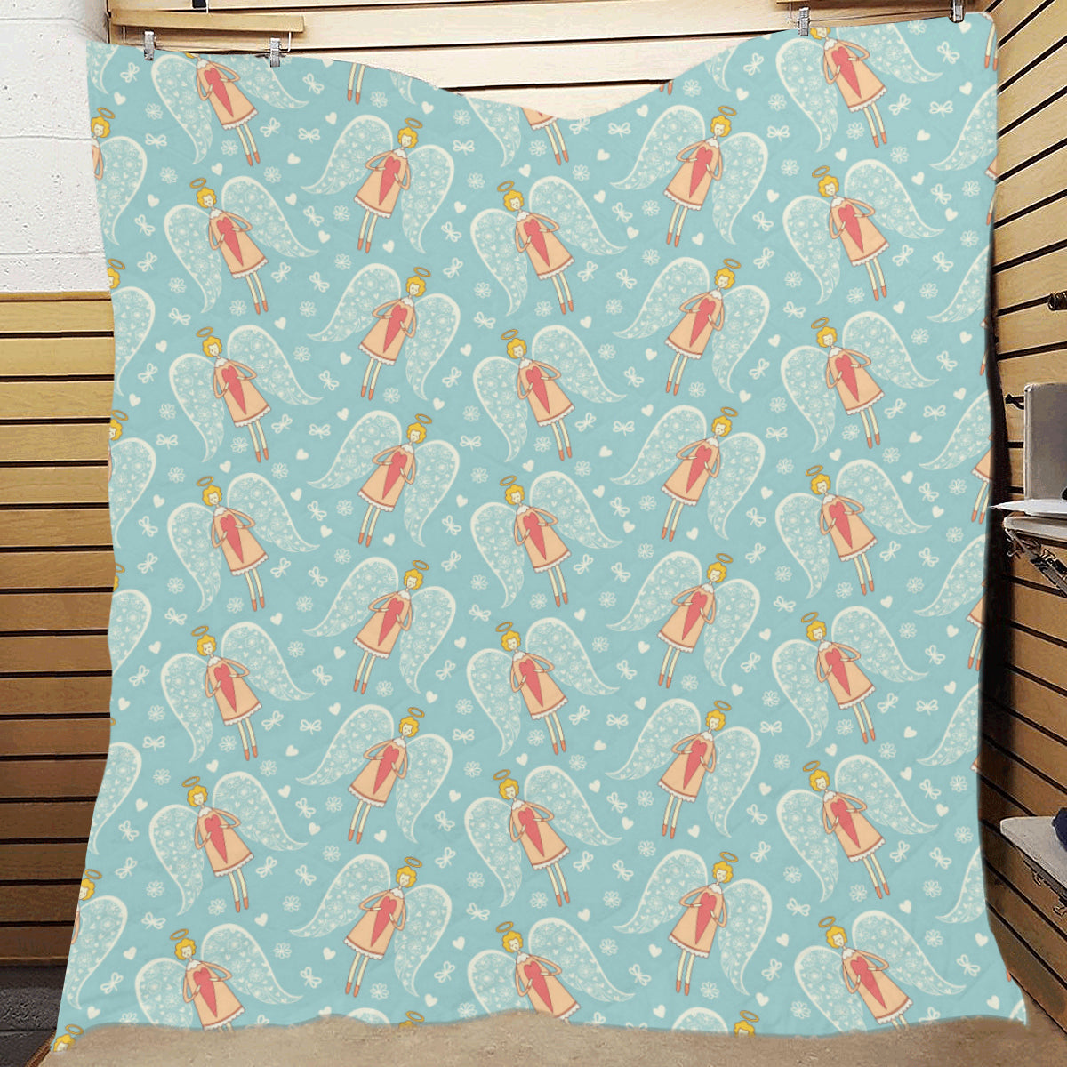 Angel Pattern Print Design 01 Premium Quilt