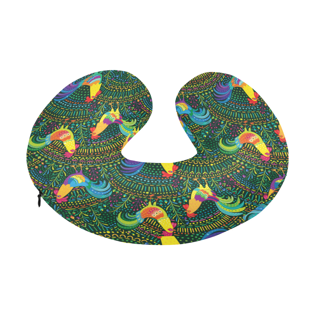 Rooster Pattern Print Design A01 U-Shaped Travel Neck Pillow