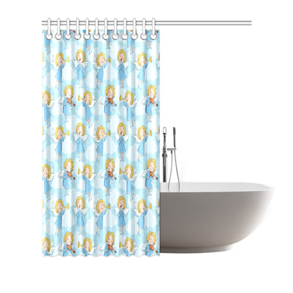 Angel Musician Pattern Print Design 09 Shower Curtain