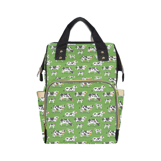 Cow Happy Print Pattern Diaper Bag Backpack