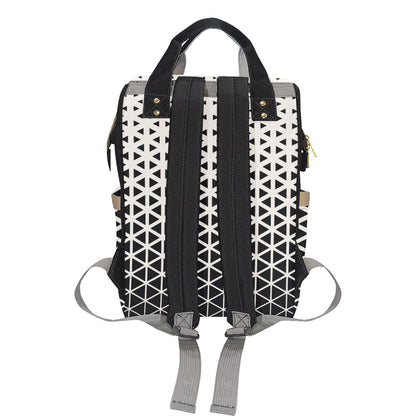 Geometric Black White Pattern Print Design 03 Diaper Bag Backpack