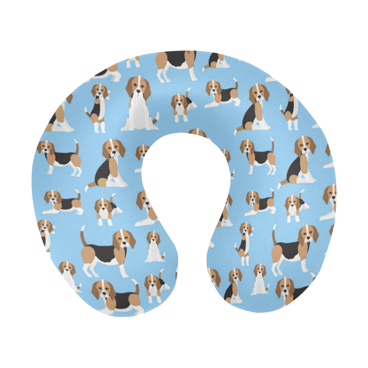 Beagle Pattern Print Design 03 U-Shaped Travel Neck Pillow