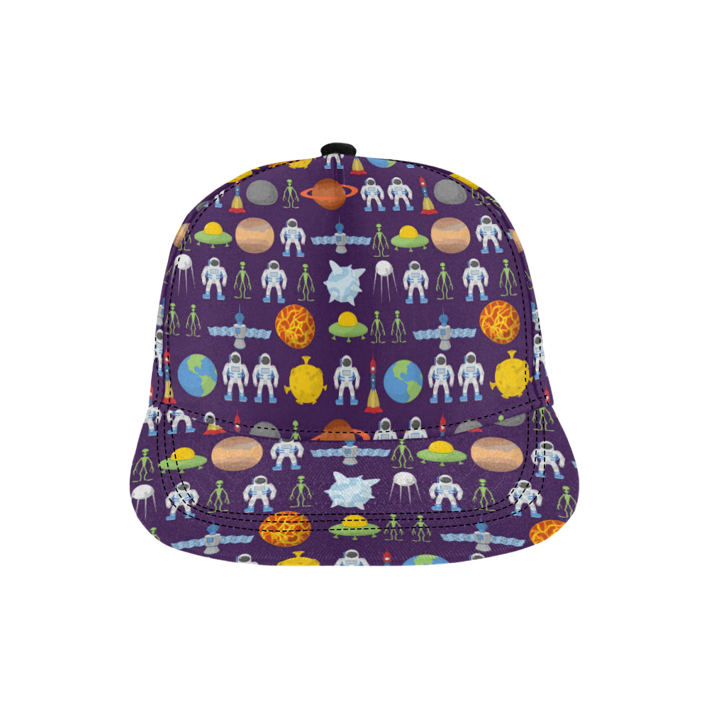 Alien Astronaut Planet Snapback Cap