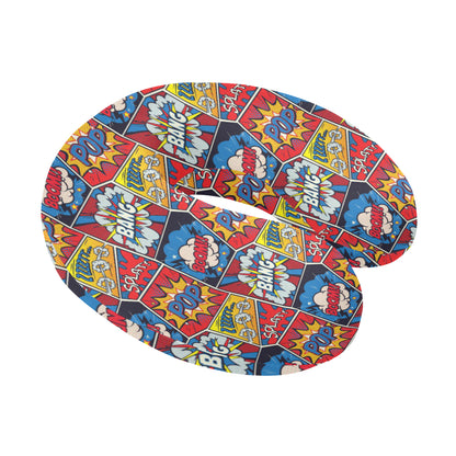 Comic Book Pattern Print Design 03 U-Shaped Travel Neck Pillow