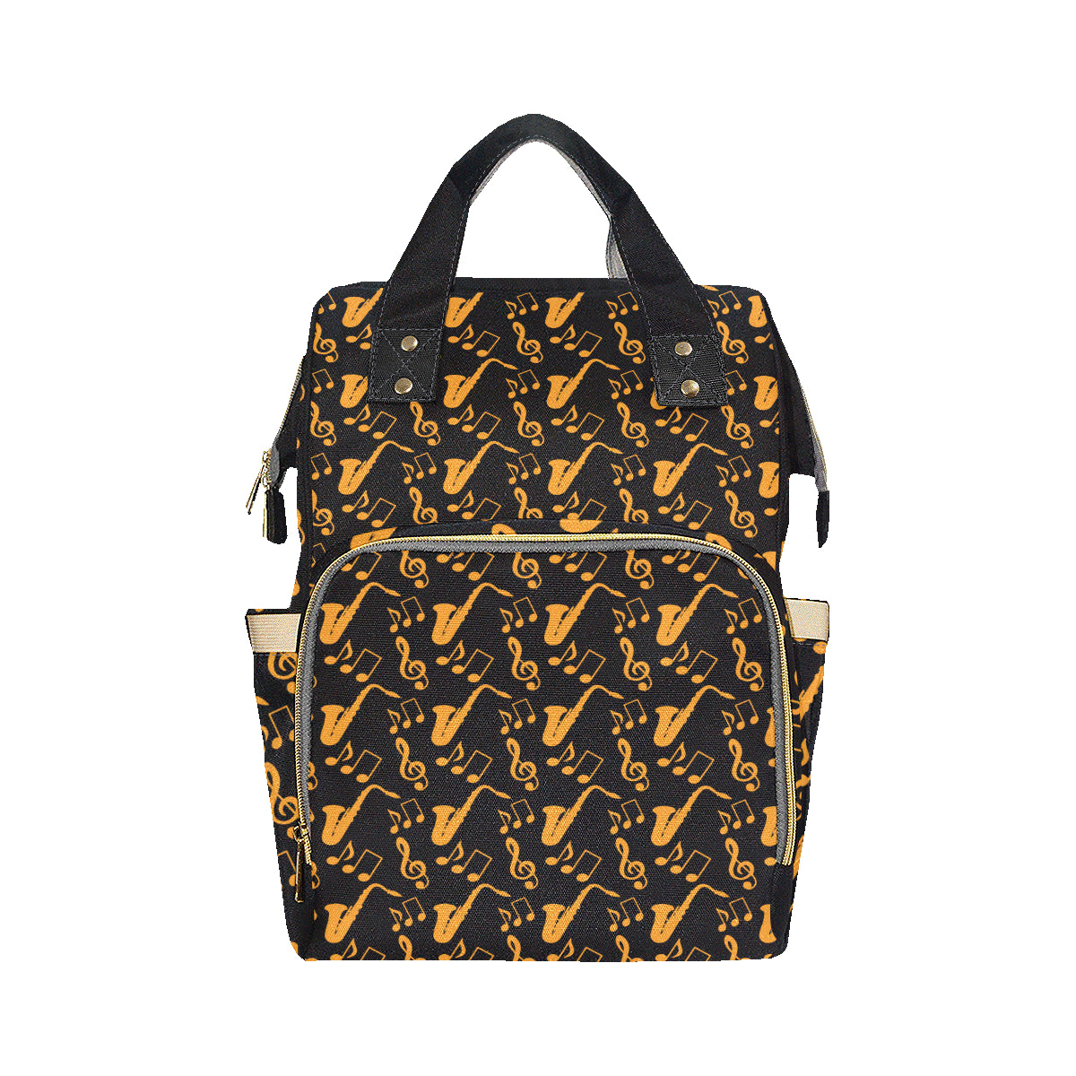 Saxophone Pattern Print Design 02 Diaper Bag Backpack